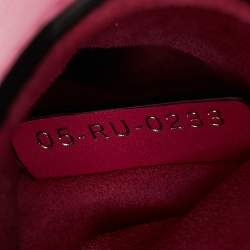 Pre Owned Dior Pink Leather Mini Saddle Bag
