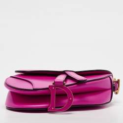 Pre Owned Dior Pink Leather Mini Saddle Bag