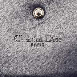 Dior Navy Blue Patent Leather Diorama Trifold Wallet