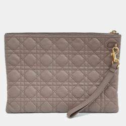 Pre Owned Dior Beige Leather Caro Daily Clutch