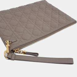 Pre Owned Dior Beige Leather Caro Daily Clutch