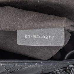 Pre Owned Dior Black Large Ultra Matte Calfskin Cannage Lady Dior