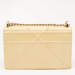 Dior Cream Patent Leather Medium Diorama Shoulder Bag