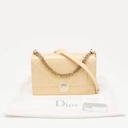 Dior Cream Patent Leather Medium Diorama Shoulder Bag