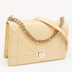 Dior Cream Patent Leather Medium Diorama Shoulder Bag