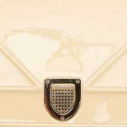 Dior Cream Patent Leather Medium Diorama Shoulder Bag