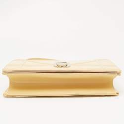 Dior Cream Patent Leather Medium Diorama Shoulder Bag