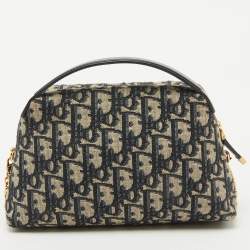 Pre Owned Christian Dior Navy Blue Oblique Canvas 30 Montaigne D-Cosy Mini Bag