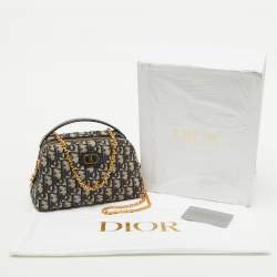 Pre Owned Christian Dior Navy Blue Oblique Canvas 30 Montaigne D-Cosy Mini Bag