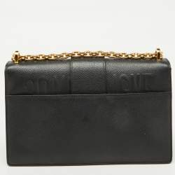 Dior Dark Grey Leather Small 30 Montaigne Flap Shoulder Bag
