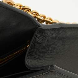 Dior Dark Grey Leather Small 30 Montaigne Flap Shoulder Bag