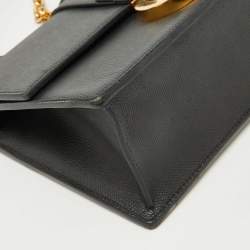 Dior Dark Grey Leather Small 30 Montaigne Flap Shoulder Bag