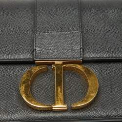 Dior Dark Grey Leather Small 30 Montaigne Flap Shoulder Bag