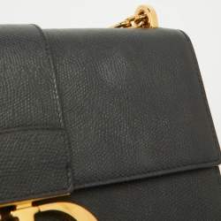 Dior Dark Grey Leather Small 30 Montaigne Flap Shoulder Bag