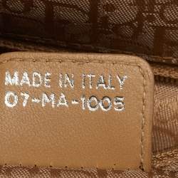 Pre Owned Dior Pink/Cream Leather and Raffia Limited Edition 0405 Floral Detective Satchel