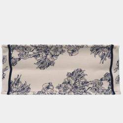 Christian Dior White Canvas Large Embroidered Book Tote Bag