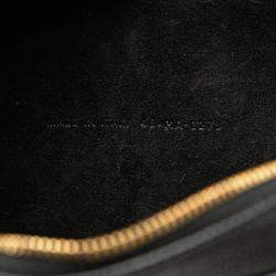 Pre Owned Christian Dior Black Leather Caro Double Pouch Shoulder Bag