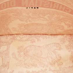 Pre Owned Dior Pink/White Embroidered Canvas Large Toile de Jouy Book Tote