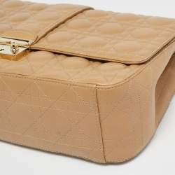 Dior Beige Cannage Leather Large Miss Dior Flap Bag