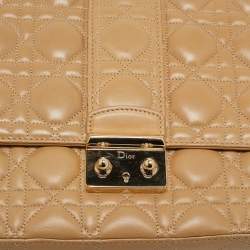 Dior Beige Cannage Leather Large Miss Dior Flap Bag