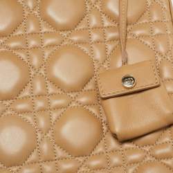 Dior Beige Cannage Leather Large Miss Dior Flap Bag