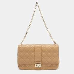 Dior Beige Cannage Leather Large Miss Dior Flap Bag