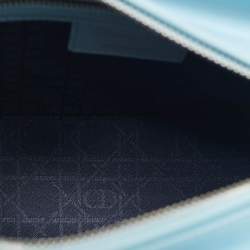 Pre Owned Dior Light Blue Cannage Leather Medium Lady Dior Tote