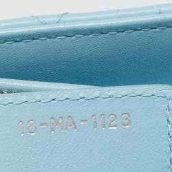 Pre Owned Dior Light Blue Cannage Leather Medium Lady Dior Tote