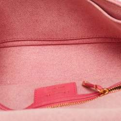 Dior Pink Cannage Denim Medium Caro Shoulder Bag