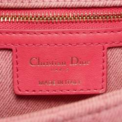 Dior Pink Cannage Denim Medium Caro Shoulder Bag