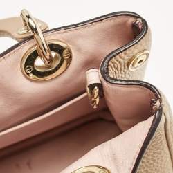 Pre Owned Dior Gold Leather Mini Diorissimo Tote