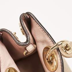 Pre Owned Dior Gold Leather Mini Diorissimo Tote