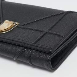 Dior Black Leather Diorama Chain Clutch