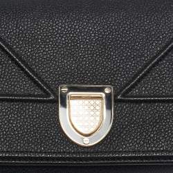 Dior Black Leather Diorama Chain Clutch