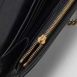 Dior Black Leather Diorama Chain Clutch