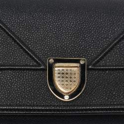 Dior Black Leather Diorama Chain Clutch