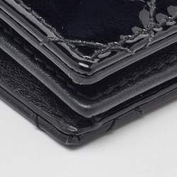 Dior Black Cannage Patent Leather Lady Dior Card Case