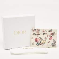 Pre Owned Dior Multicolor Floral Print Leather Caro Card Holder