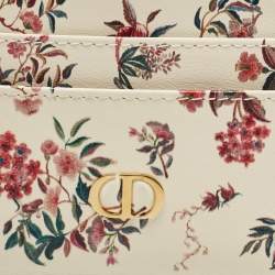 Pre Owned Dior Multicolor Floral Print Leather Caro Card Holder