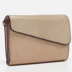 Dior Gold Leather Trifold Wallet