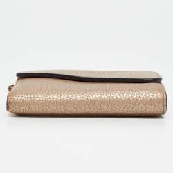 Dior Gold Leather Trifold Wallet