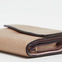 Dior Gold Leather Trifold Wallet