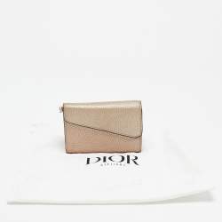 Dior Gold Leather Trifold Wallet
