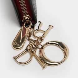 Pre Owned Dior Black Leather Diorissimo Voyageur Zip Around Wallet