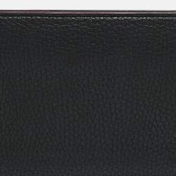 Pre Owned Dior Black Leather Diorissimo Voyageur Zip Around Wallet