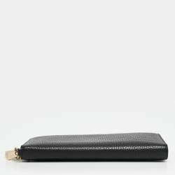 Pre Owned Dior Black Leather Diorissimo Voyageur Zip Around Wallet