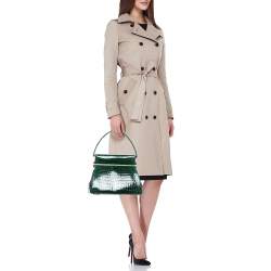 Pre Owned Dior Green Crocodile Babe Top Handle Bag