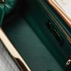 Pre Owned Dior Green Crocodile Babe Top Handle Bag