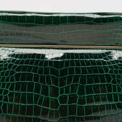 Pre Owned Dior Green Crocodile Babe Top Handle Bag