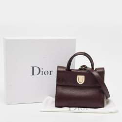 Pre Owned Dior Burgundy Leather Mini Diorever Tote